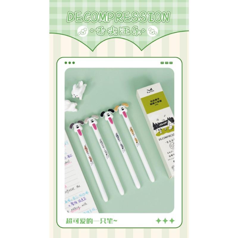Creative Cute Puppy Tongue Pull Out Decompression Quick Drying Neutral Pen For Students Daily Writing
