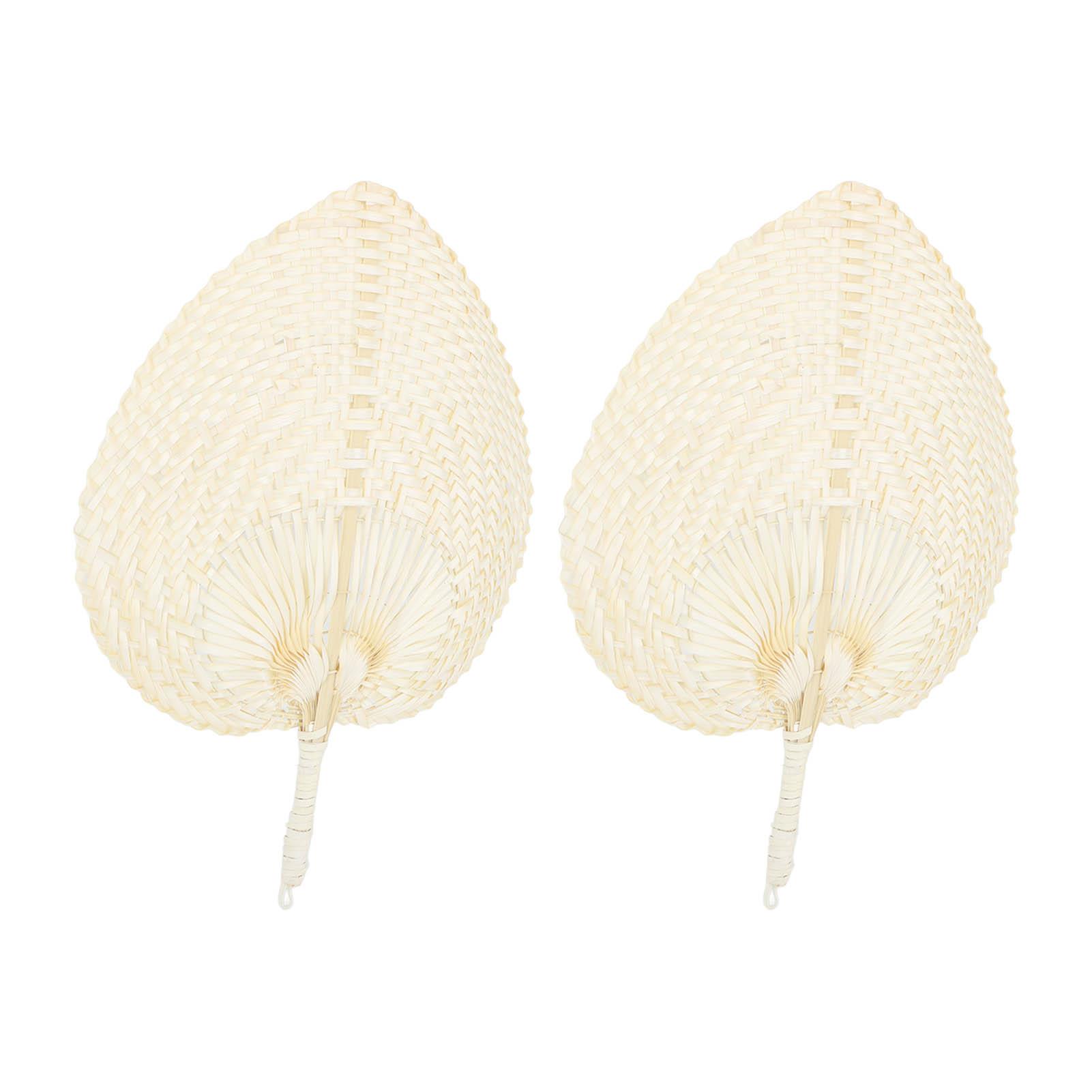

2 шт. ручной плетеный веер из листьев, ручной работы, бамбуковая солома, китайский веер для украшения