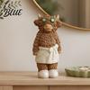 Gift for Cow Lovers Highland Figurine with Bathrobe Resin Ornament Cute Cartoon Animal Unique Statue Home Desk Shelf Decor & Cafe Window Display