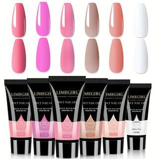 Solid Nail Extension Gel 12 Colors Glitter UV LED Fast Cure No Cling Film 30ml Slip Gel