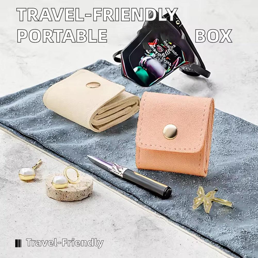Portable Mini Jewelry Bag Earrings Jewelry Necklace Storage Bag Travel Storage Bag Storage Packaging Box Divided Accessories Bag