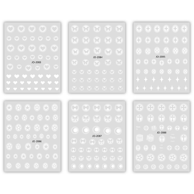 

Popular Hollow Heart Butterfly Asterism Nail Ornament Cut Out sticker series 6