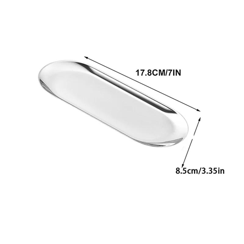 Stainless Steel Dining Dish Plate Tray Jewelry Cosmetic Decorative Trays Organizer Snack Nut Fruit Cake Holder Storage Kitchen