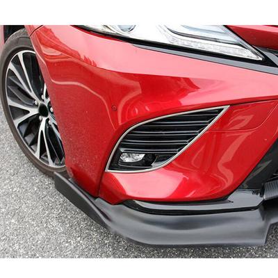 Car Styling Body Front Fog Light Lamp Frame Stick Eyebrow Cover Trim 2PCs For Toyota Camry XV70 2018    2022