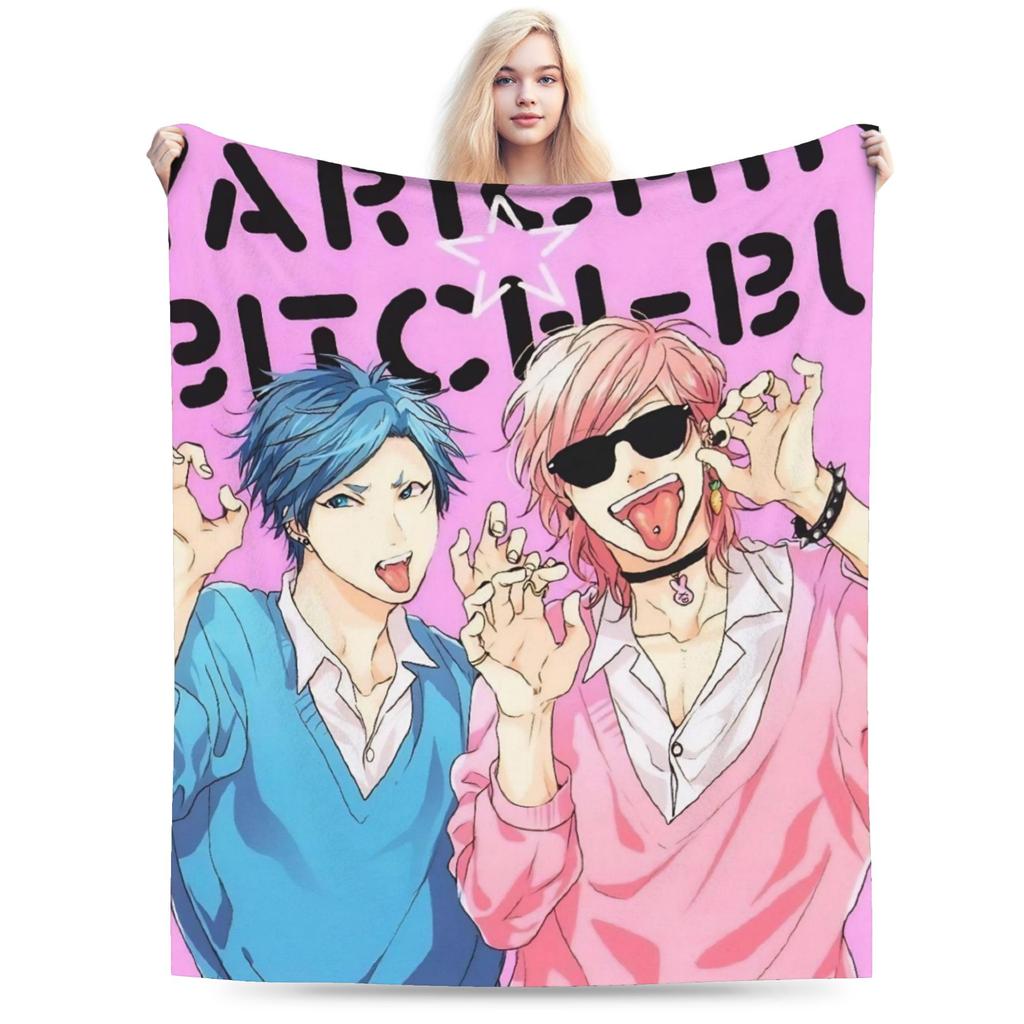 Yarichin Club Ayato Yuri Printed Blanket For Men Women Super Soft Cozy Throw Blankets for Sofa 50x60 Inches Multiple Sizes