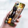Cute cartoon cat illustration For Xiaomi Mi 15 14 13 13T 12 12T 12S 11 11i 11T Pro Ultra Lite 5G Black Soft Phone Case