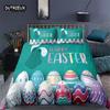 Soft Easter Eggs Bedding Set 3D Print Rabbit Cartoon Eggs Duvet Cover Polyester Pillowcase Greetings and Presents For Easter Day