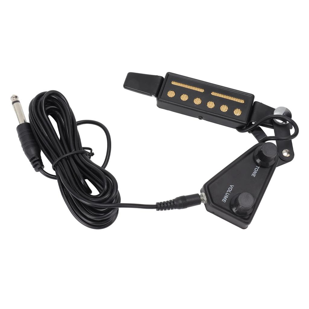 Soundhole Pickup Volume Tone Control 6 Hole Guitar Pickup for Acoustic Electric Guitar Black