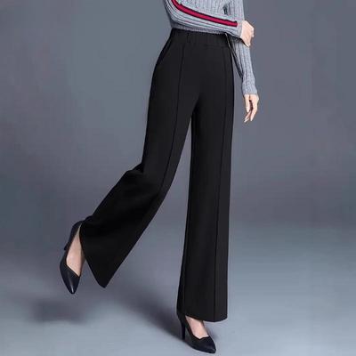 Pantaloni casual da donna a gamba dritta tinta unita