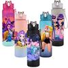 750Ml Water Bottler Anime K-Pop Demon Hunters Printed Character Water Cup Large Capacity Outdoor Portable Rope Drinking Bottle for Boy Girl Gift