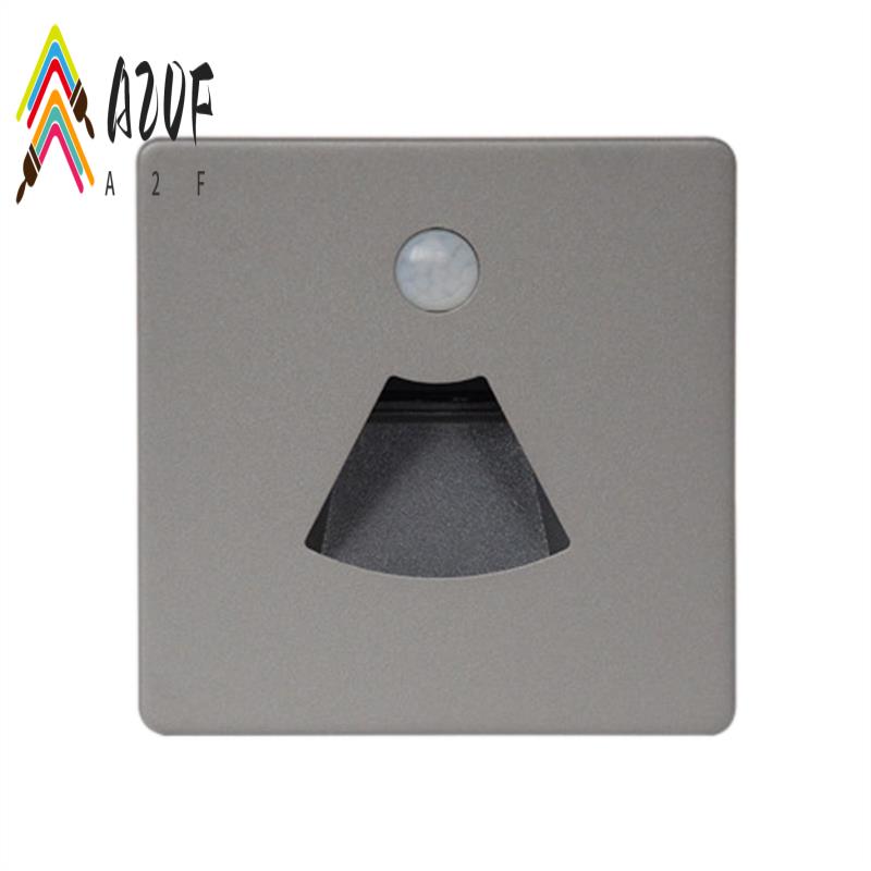 A20F-3W LED Motion Sensor Night Light LED Embedded Stair Step Waterproof Light With Motion Sensor For RV Boat Ship Trailer серый