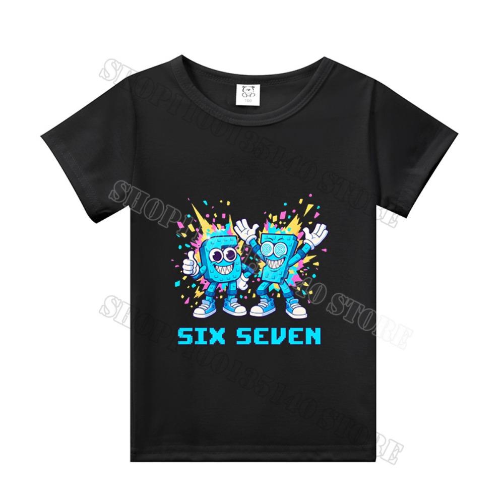 Steal A Brainrot Short Sleeve Children T-shirt 67 Six Seven Cotton Tops Tshirt Boys Girls Clothing Fashion Funny Kid Tee Shirts