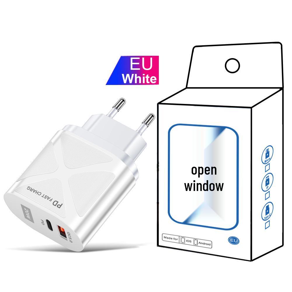 USB Travel Charger 5V/9V/12V with PD20W & QC3.0 Fast Charging - US/EU/UK Standard