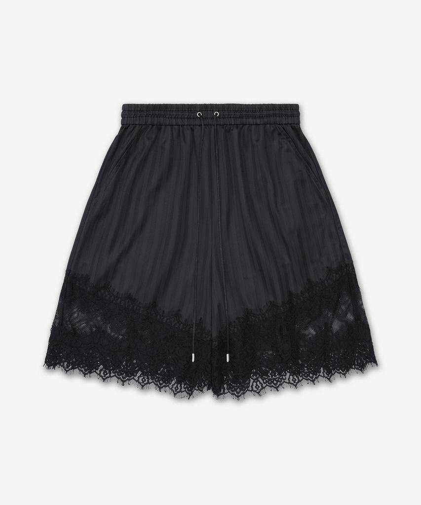 Mejongseupesyeol Shadow Stripe Lace Pants - Black / 21261465308Blk