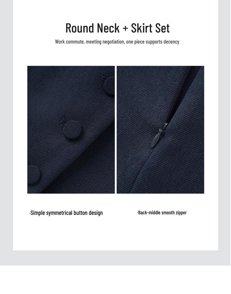 Leichter Luxus Zweiteiler: Elegante Jacke + High-End Halbrock für den Arbeitsweg