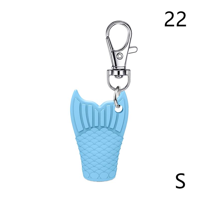 Fishtail Style Silicone Keychain Cap Lip Gloss Accessories Portable Durable Holder Keychain Compatible For Lipstick Storage Cap