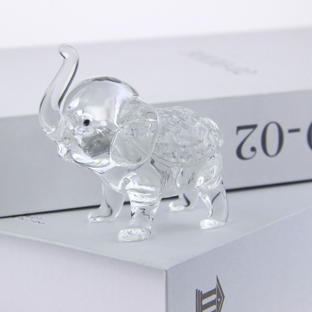 Funny Crystal Elephant Statue Modern Desktop Crystal Ornaments Baby Elephant Ornaments Office