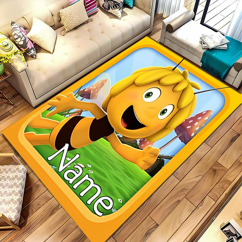 Custom personalization Maya the Bee Area Rug - Perfect For Kitchen, Bathroom,Laundry Room Decor Large Size Available,Gift All Seasons