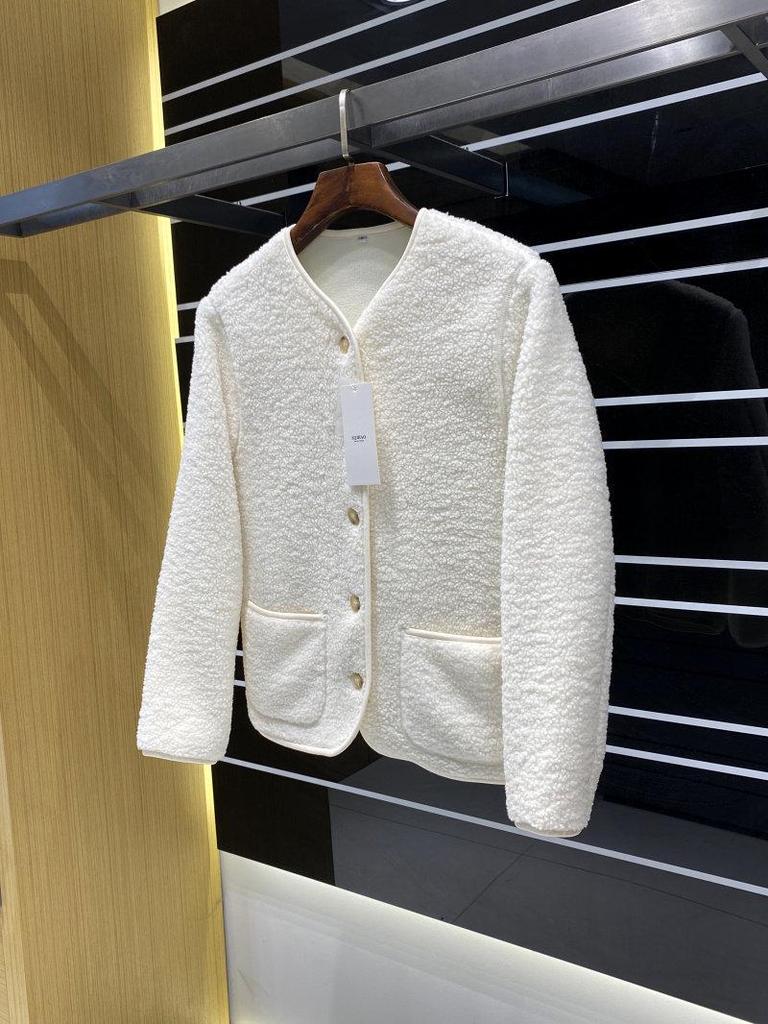Japanese Designer Women's Imitation Lambswool Fleece Cardigan - Trendy Round Neck Warm Outerwear.