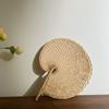 Portable Handmade Woven Straw Fans Lightweight Summer Cooling Fan  Home Decoration