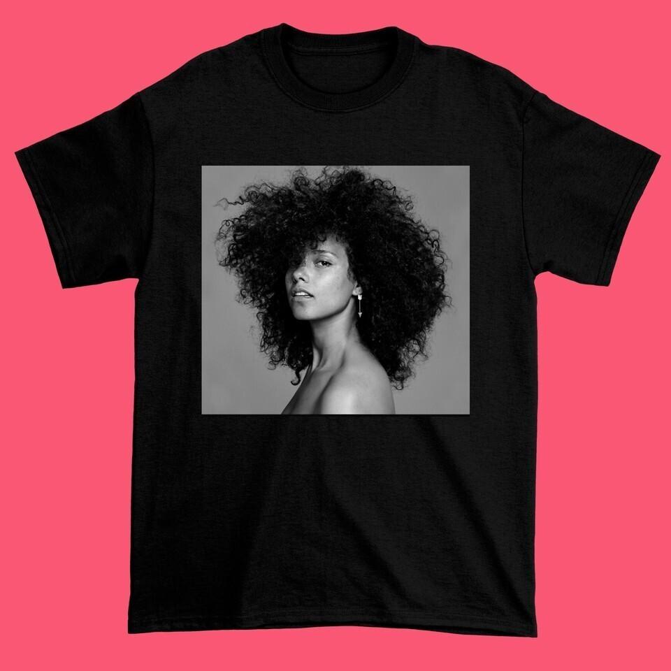 New Alicia Keys Black Unisex T-Shirt, Alicia Keys Men TShirt XXL
