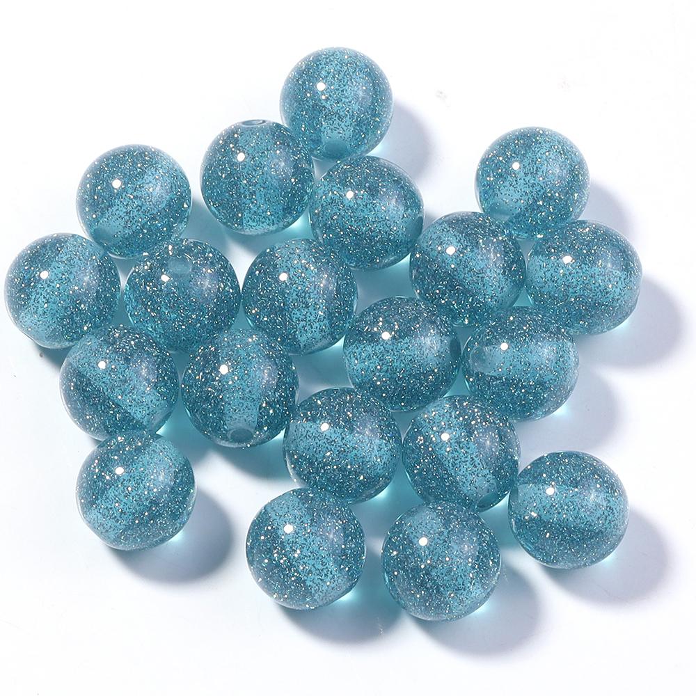 20pcs/lot 12mm Gypsophila Resin Beads Colorful Glitter Beads Round Loose Spacer Beads For Jewelry Making DIY Necklace Bracelet
