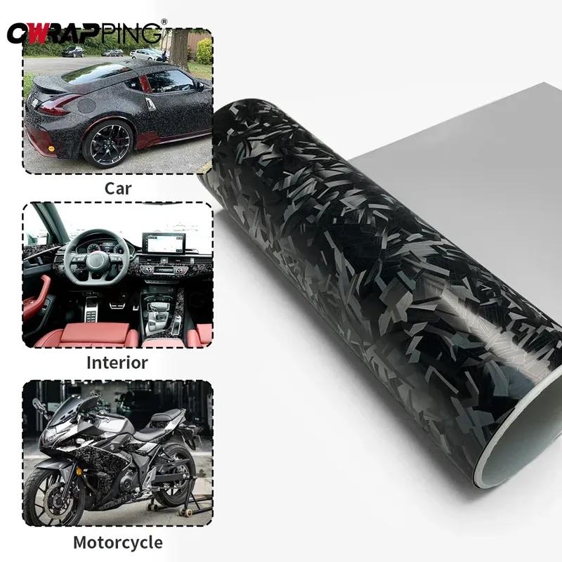Forged Carbon Vinyl Car Wrap Self-Adhesive Vinyl Wrap Color Change Film DIY Waterproof Auto Interior Stickers Car Accessories