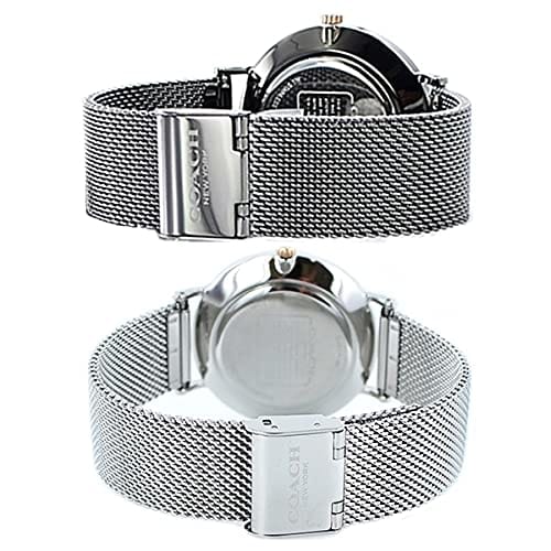 Coach Couple's Watch Storage Box, Same Size, Simple, Gunmetal and Silver Mesh Design, 1450312714503124