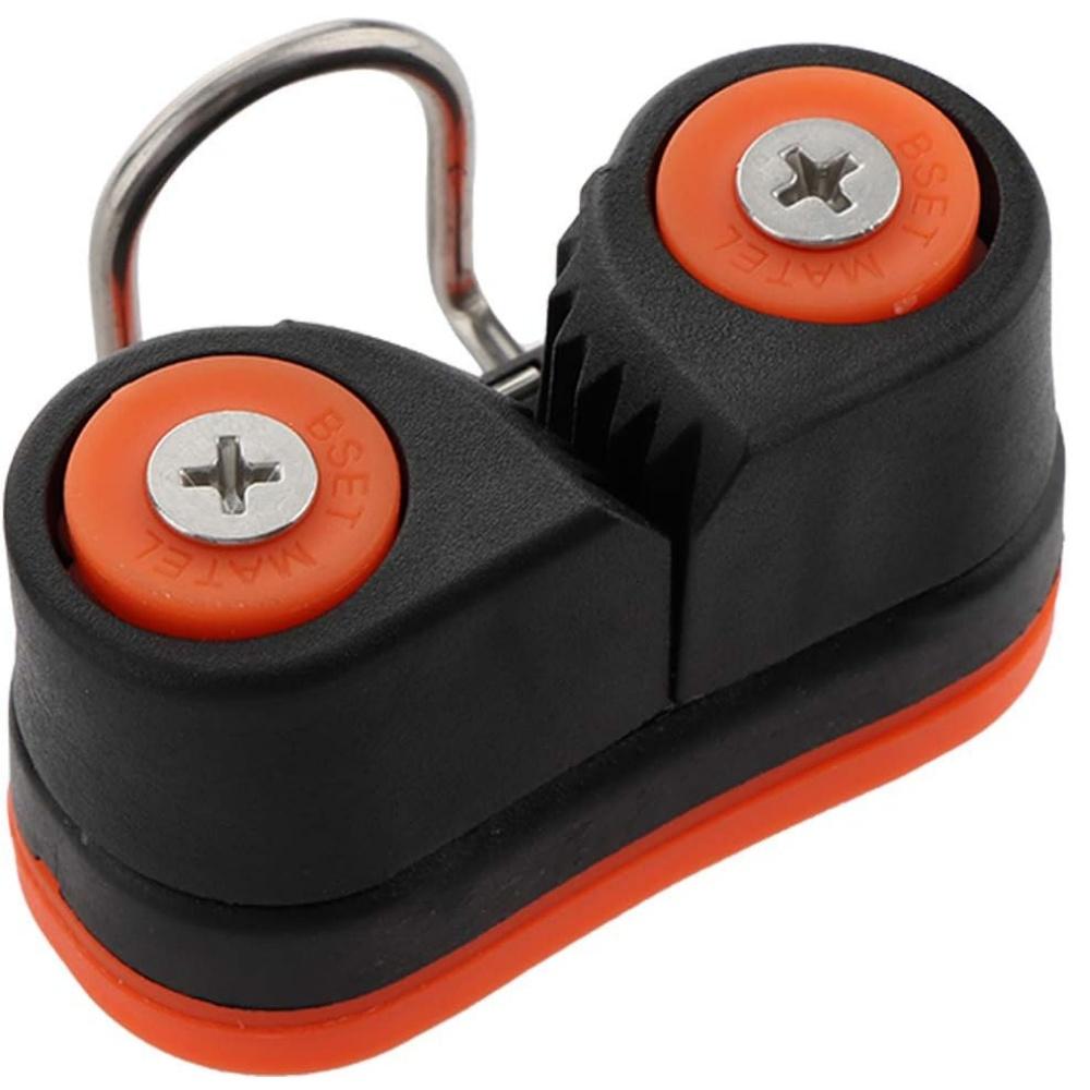 Confezione da 2 Basetta a Camma Composita a 2 File con Anello di Guida – Basetta per Corda ad Ingresso Rapido in Alluminio/Nylon Per Pilates, Barca, Vela (Adatto per corde da 3-12 mm)