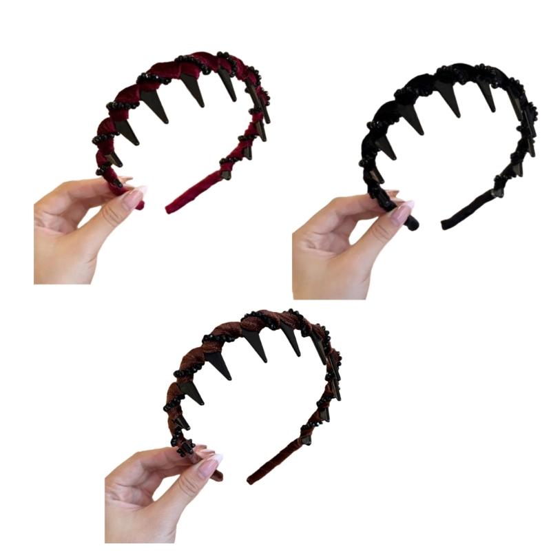 

3Pcs Delicate Artificial Pearls Headbands with Rhinestones Detail Elegant Hair Accessories for Women and Girls