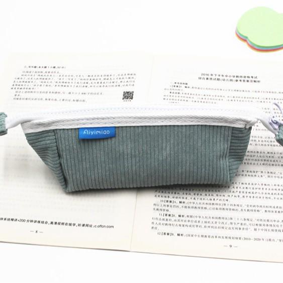 Japanese Corduroy Dream Spaceship Pencil Case - Stylish Student Stationery Bag светло-синий