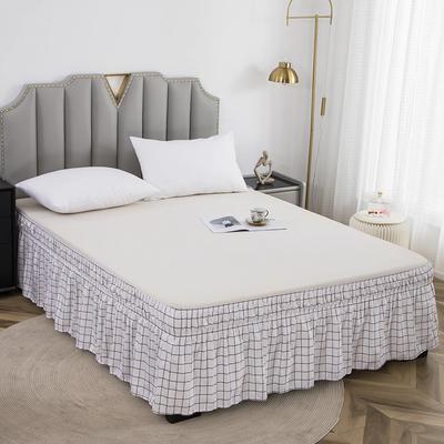 Casă Fusta de pat în carouri fără bandă elastică de suprafață Fusta de pat înfășurată Fusta de pat cu volane Couvre Lit Twin /Full/ Queen/ King