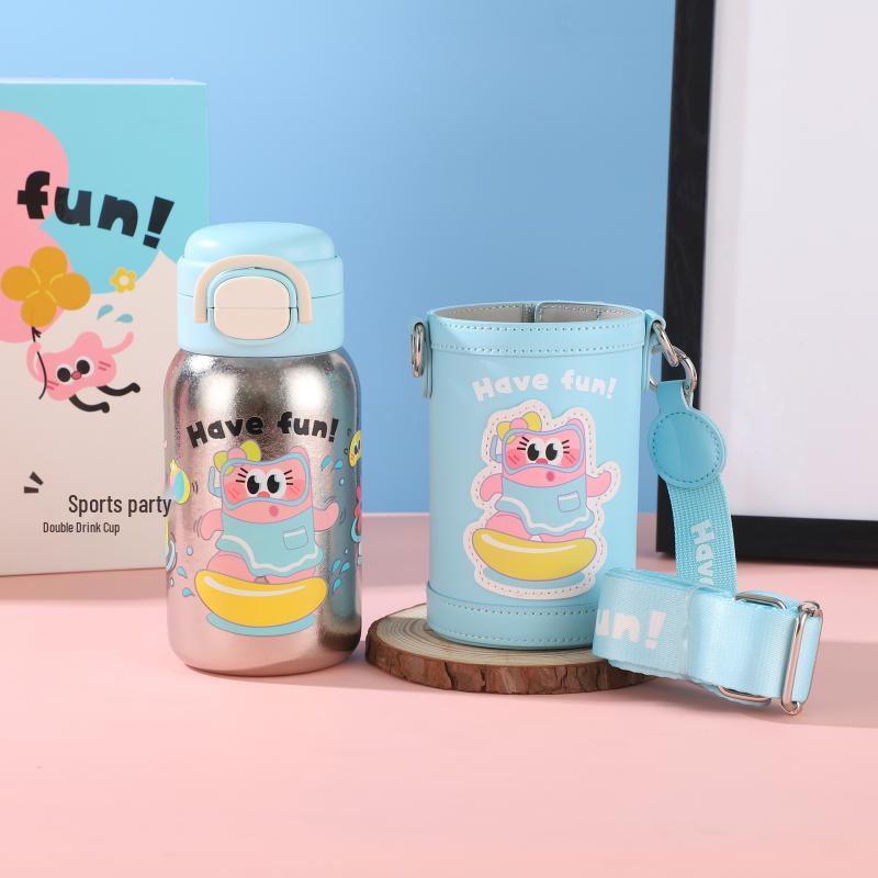 

OLOEY Kids Cartoon Titanium Insulated Straw Cup, 500ml
