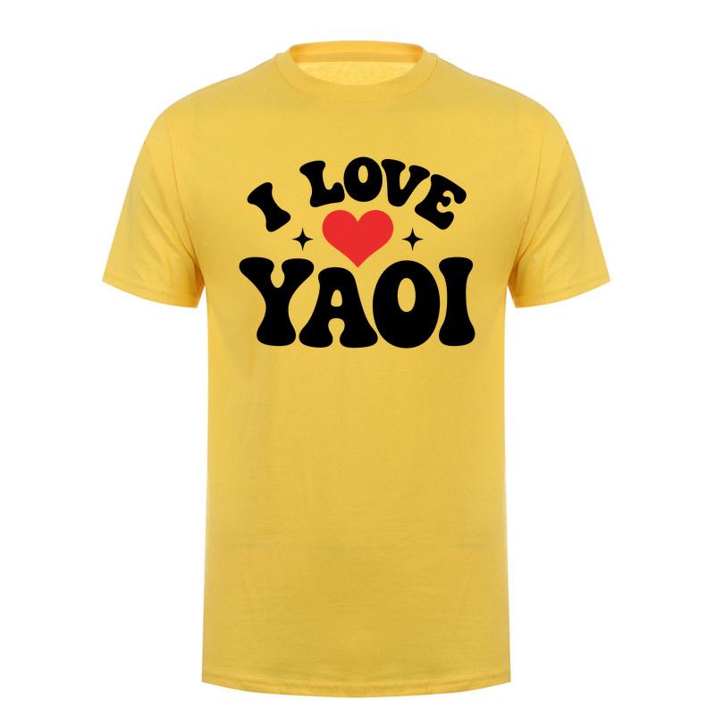 Cool I Love Yaoi T Shirt Funny Heart Anime Unisexga Boys Love Fan Gift Tshirts Short Sleeve Tee Da182