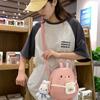 Sommer Süße Handy Tasche Japanische Leinwand Umhängetasche Damen Kleine Frische Mädchen Mini Cartoon Hase Umhängetasche
