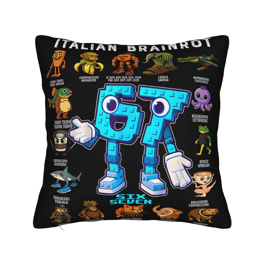67 Meme Tralalero Tralala Italian Brainrot Pillowcase Printed Fabric Cushion Cover Gift Pillow Case Cover Home