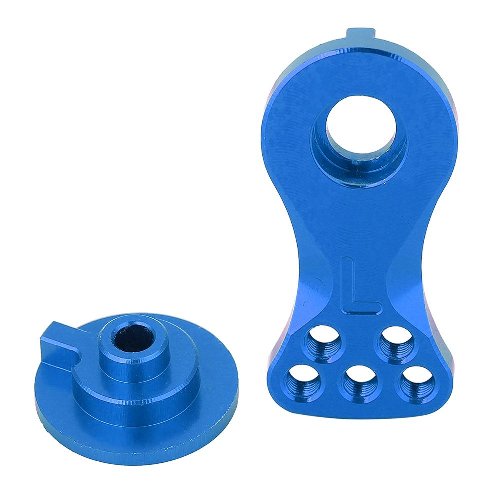 Aluminum Alloy Buffer Metal Steering Arm 23T Fit for 1 10 1 8 Car Model (Blue N10228NB)