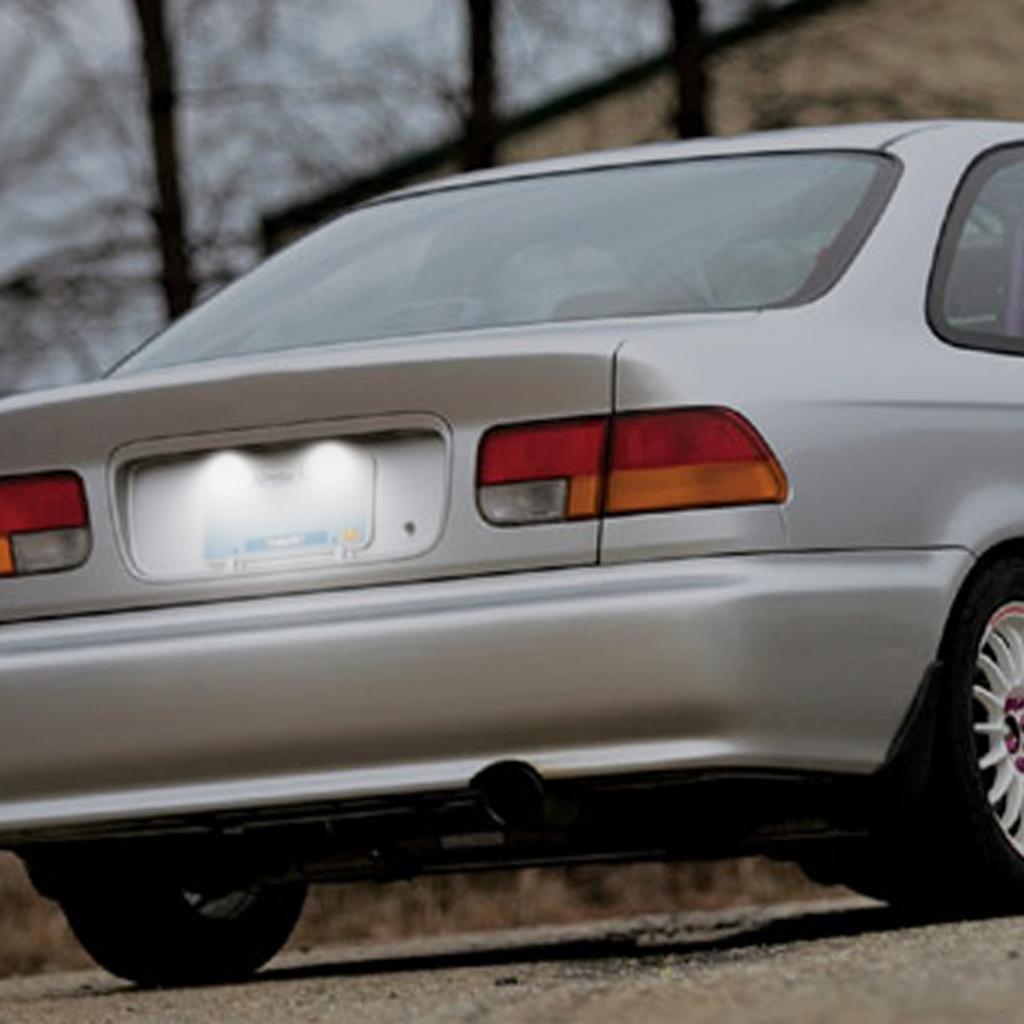 6000K Waterproof For Honda Civic Hatchback Coupe EJ EK EG EK9 EK3 CR-X 1991-00 34100S04A01 License Number Plate Lamp Tag Lights