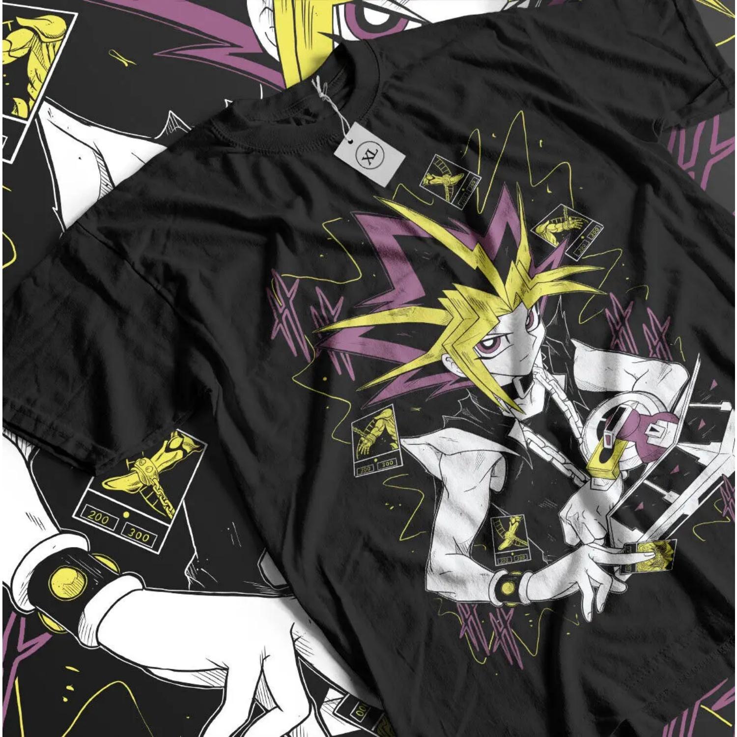 Футболка Yu-Gi Аниме Манга Девушка Футболка 90-е Мультфильм Yu-Gi-Oh Подарок Черная Футболка S чёрный