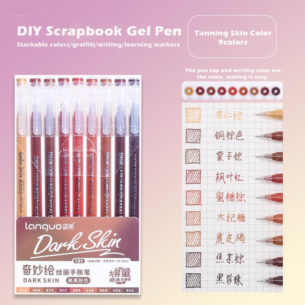 9pcs Art Painting Graffiti Art Markers Large Capacity Highlighter Pen Color Gel Pen  Gift