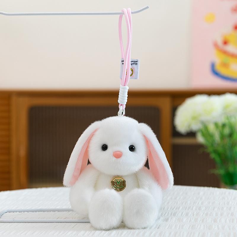 Animal doll pendant dinosaur elephant keychain schoolbag pendant bunny grab machine doll plush toy