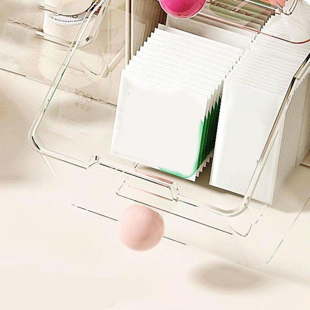 Plastic Teas Bag Storage Box Transparent 2 Layer Coffee Capsule Storage Box Large Capacity with Drawers Stationery Storage Box
