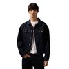 Veste en jean classique américaine vintage à boutons cloutés coupe ample pour homme Vestes Bleu foncé J326391