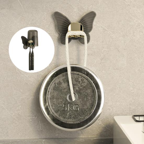 

Настенный держатель для зубных щеток. Простая установка. Вешалка для зубных щеток в форме бабочки. Хорошая несущая полка для хранения с быстрым сливом для ванной комнаты.