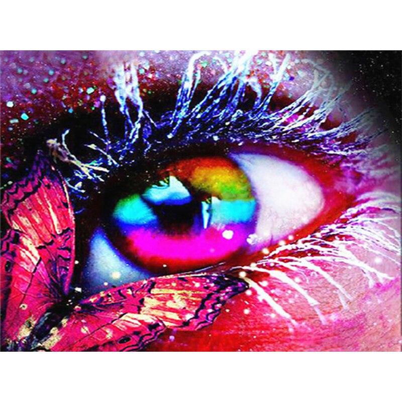 New 5D DIY Diamond Painting Woman Eyes Diamond Embroidery Cross Stitch Full Round Drill Manual Art Crafts Home Decor Gift