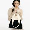 Pleatsmama Two Way Shopper Bag White Black