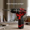 Rechargeable Lithium Battery Electric Drill and Screwdriver Set for Household and Concrete Drilling.