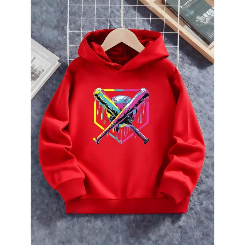 Boys' trendy printed hooded sweatshirt