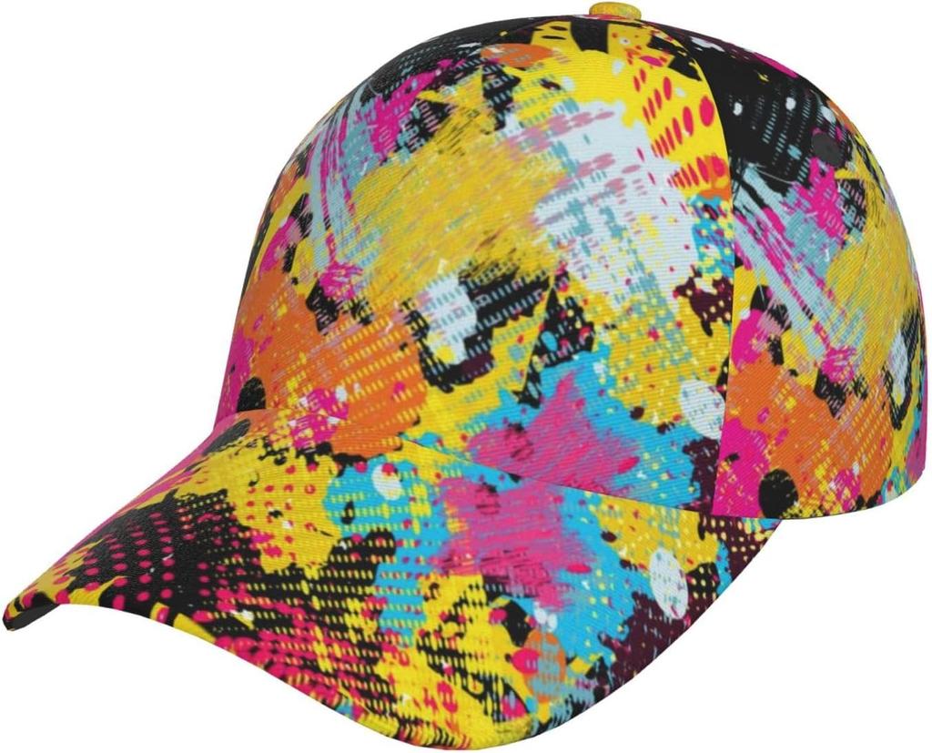 Lustige Graffiti-Hüte Bunte Graffiti-Baseballkappe Verstellbare Snapback Trucker-Kappe für Damen Herren