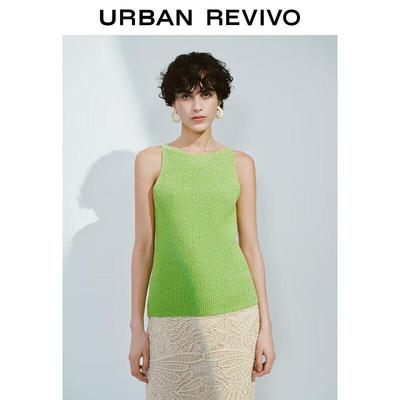 UR Dámský pletený tílko úzkého střihu s mašlí